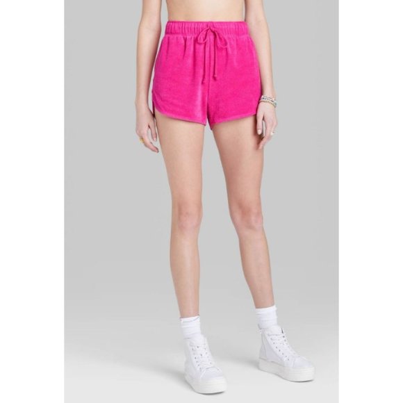 wild fable Pants - Wild Fable Women's Size Medium Pink High-Rise Towel Terry Dolphin Shorts